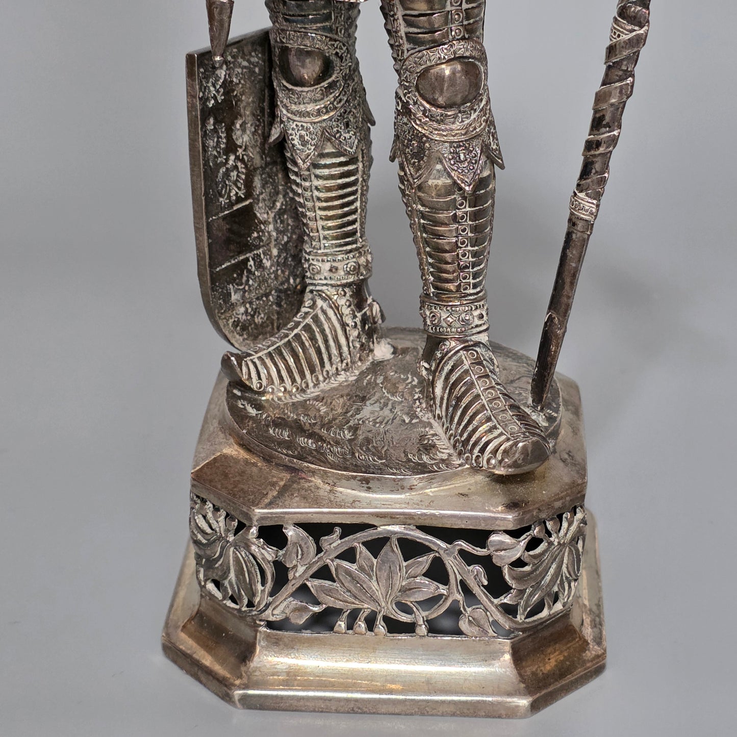 Fine And Highly Decorative German Silver Knight Figure – Hanau, C.1924