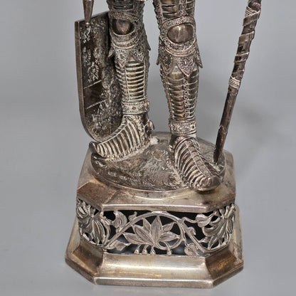 Fine And Highly Decorative German Silver Knight Figure – Hanau, C.1924