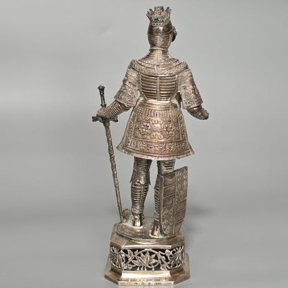 Fine And Highly Decorative German Silver Knight Figure – Hanau, C.1924