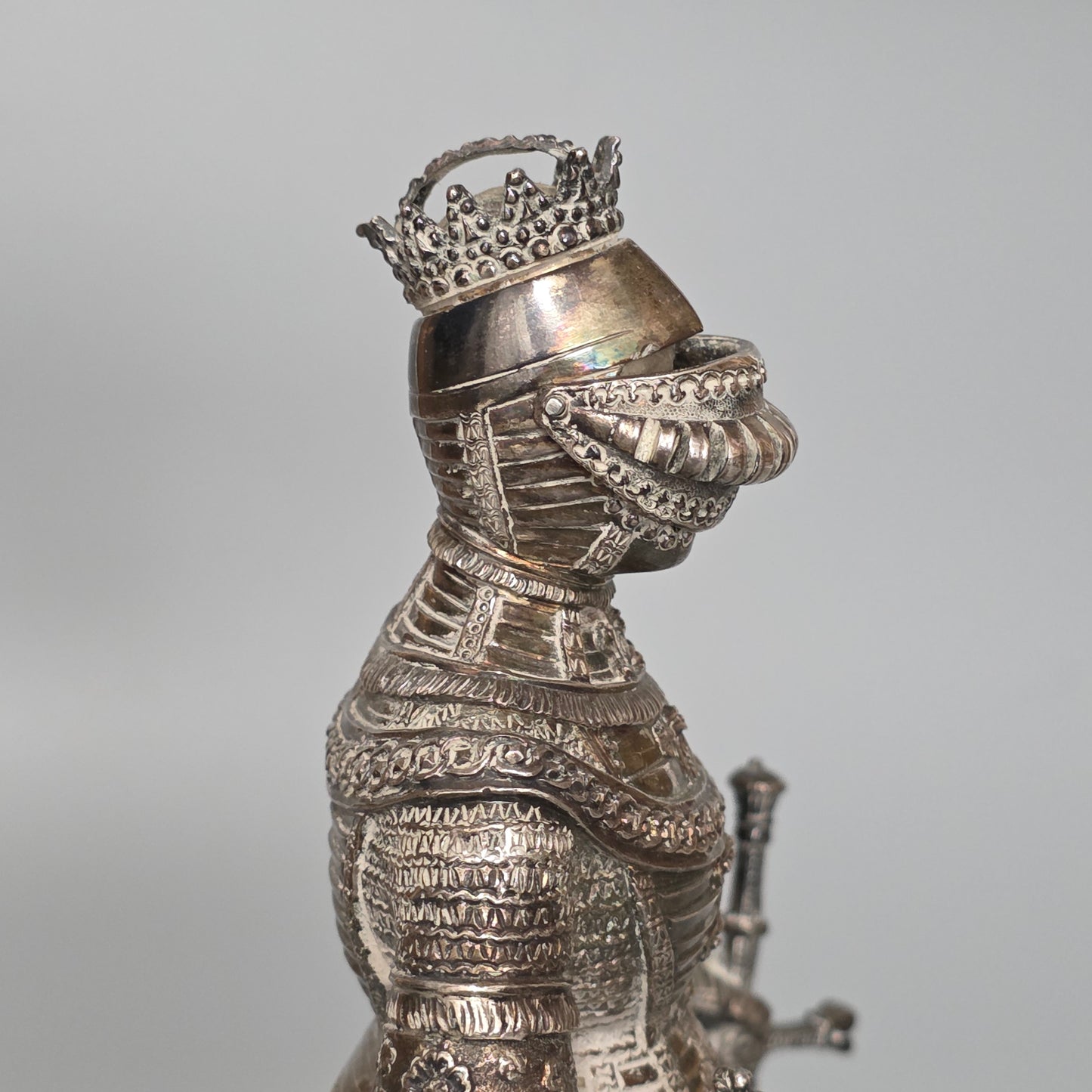 Fine And Highly Decorative German Silver Knight Figure – Hanau, C.1924