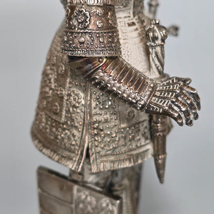 Fine And Highly Decorative German Silver Knight Figure – Hanau, C.1924