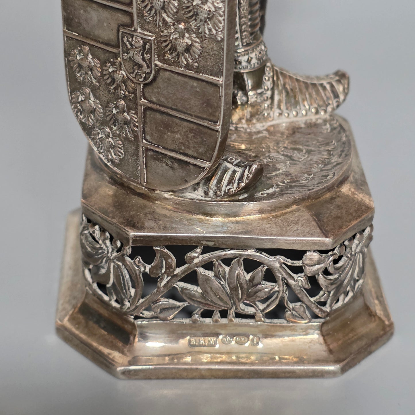 Fine And Highly Decorative German Silver Knight Figure – Hanau, C.1924