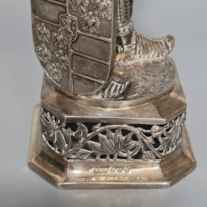 Fine And Highly Decorative German Silver Knight Figure – Hanau, C.1924