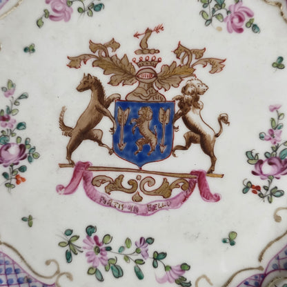 Attractive Pair Of 19thc Samson Armourial Plates