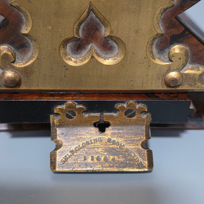 Elegant 19th Century Betjemann’s Walnut Book Slide with Pietra Dura Floral Panels