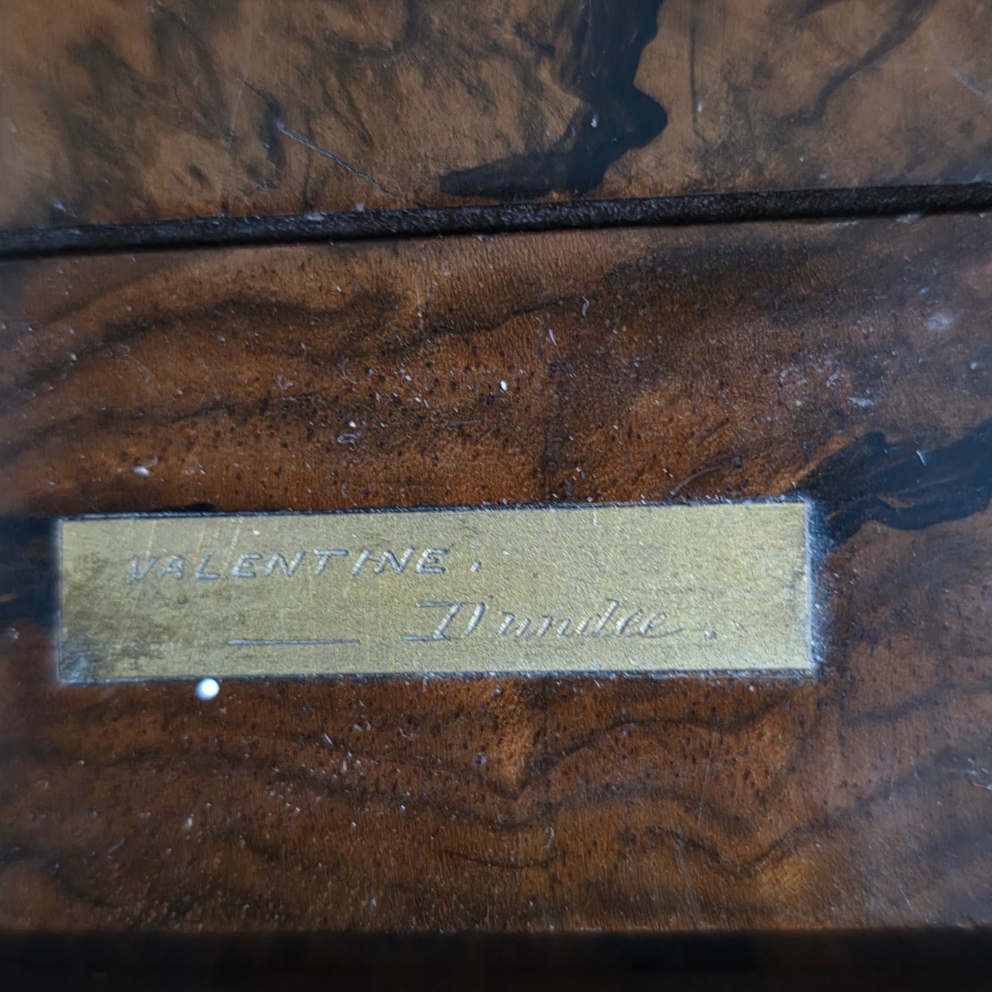 Elegant 19th Century Betjemann’s Walnut Book Slide with Pietra Dura Floral Panels