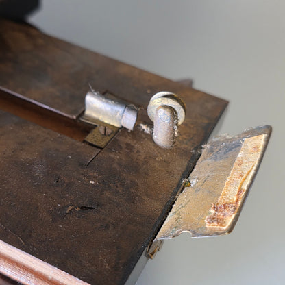 Elegant 19th Century Betjemann’s Walnut Book Slide with Pietra Dura Floral Panels