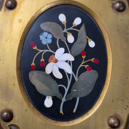 Elegant 19th Century Betjemann’s Walnut Book Slide with Pietra Dura Floral Panels