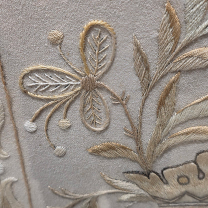 Fine Pair of Early Victorian Rosewood Pole Screens with Embroidered Silk Panels