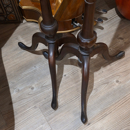 Fine Pair of Early Victorian Rosewood Pole Screens with Embroidered Silk Panels