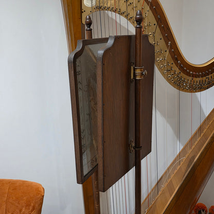 Fine Pair of Early Victorian Rosewood Pole Screens with Embroidered Silk Panels