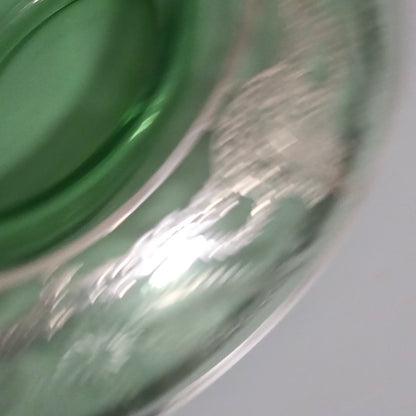 Large Early 20th Century Sterling Silver Overlaid Green Glass Centre Dish – American, Circa 1925