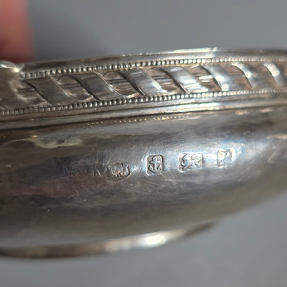 A.E.Jones Arts & Crafts Solid Silver Quaiche Birmingham 1916
