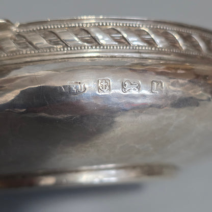 A.E.Jones Arts & Crafts Solid Silver Quaiche Birmingham 1916