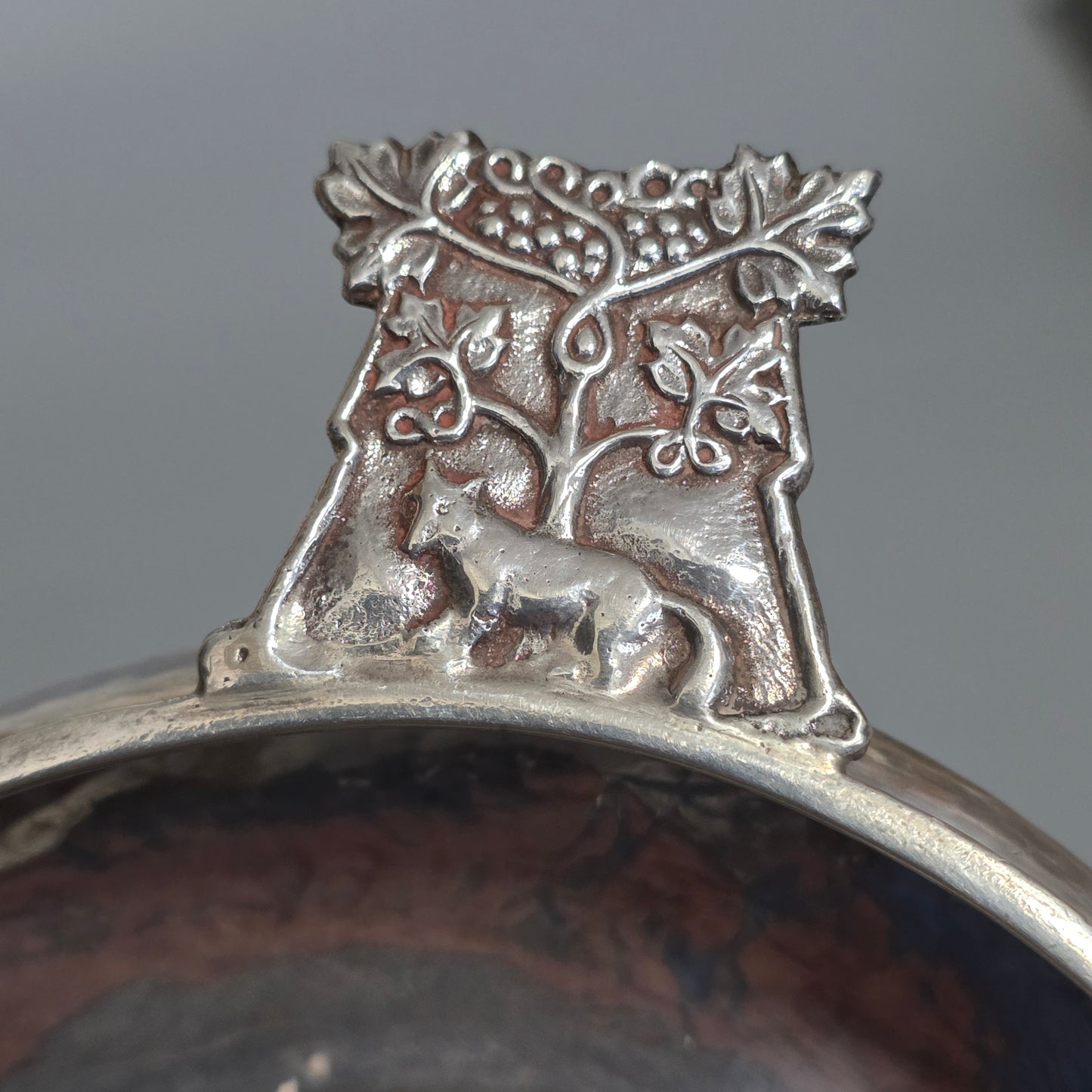 A.E.Jones Arts & Crafts Solid Silver Quaiche Birmingham 1916