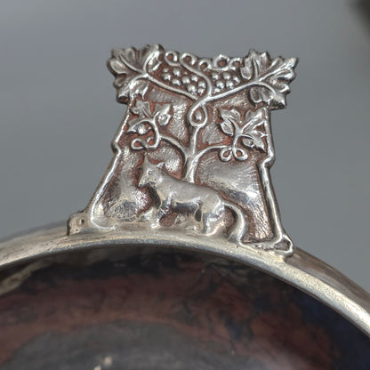 A.E.Jones Arts & Crafts Solid Silver Quaiche Birmingham 1916