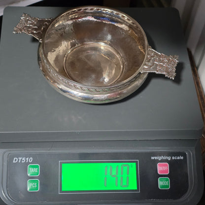 A.E.Jones Arts & Crafts Solid Silver Quaiche Birmingham 1916