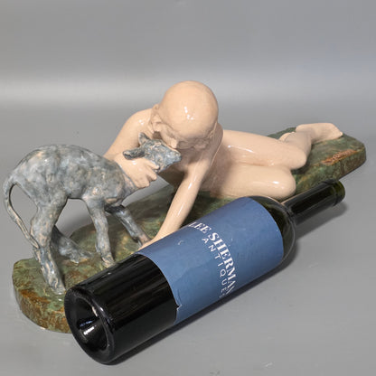 Fine Signed Ary Bitter 48cm Art Deco Glazed Terracotta Sculpture – French, C.1920s–30s