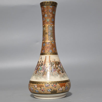 Fine Antique Japanese Satsuma Ovoid Vase – Signed Dozan – Meiji Era (late 19th Century)
