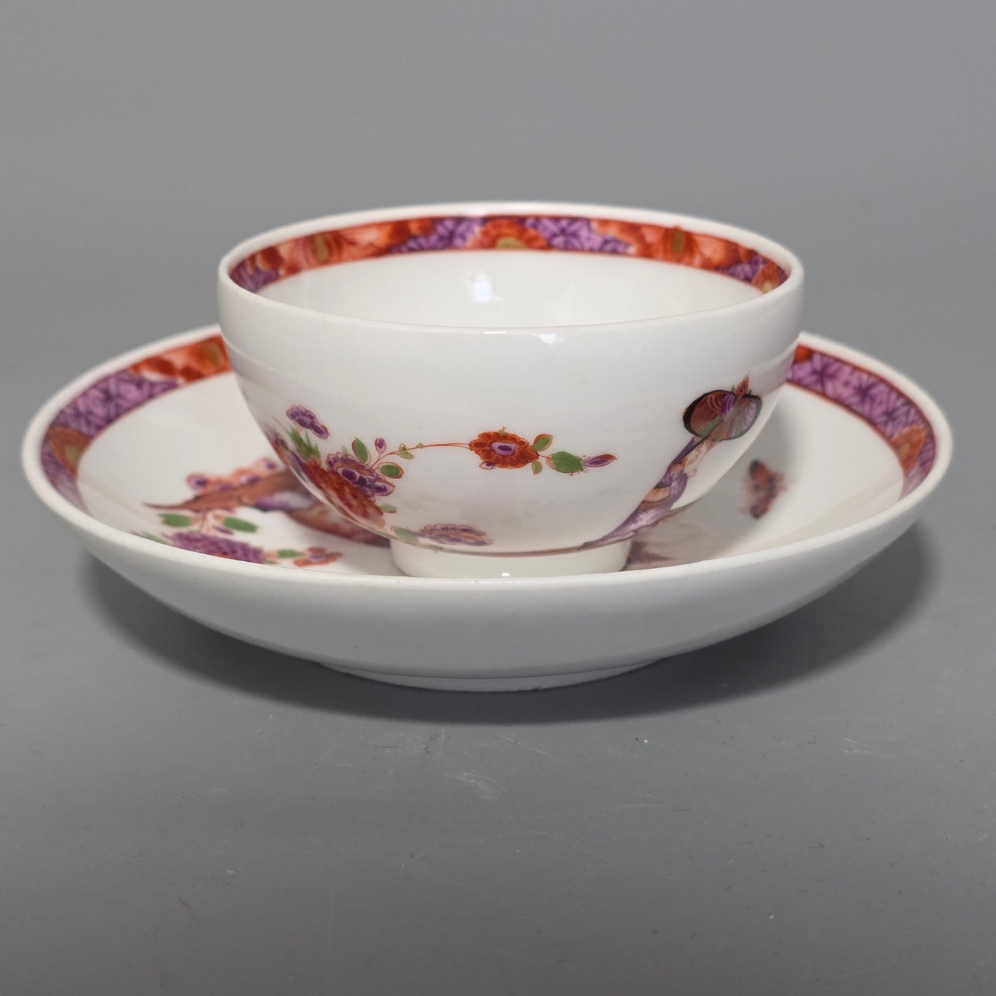 A Rare Meissen Porcelain Stadler Tea Bowl And Saucer C1730 -1735, Drehers Marks