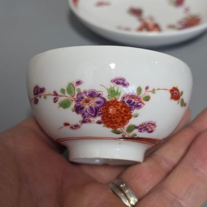 A Rare Meissen Porcelain Stadler Tea Bowl And Saucer C1730 -1735, Drehers Marks