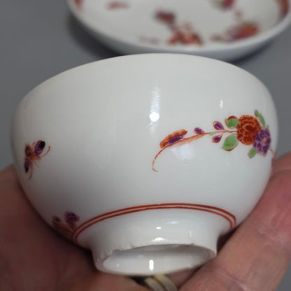 A Rare Meissen Porcelain Stadler Tea Bowl And Saucer C1730 -1735, Drehers Marks