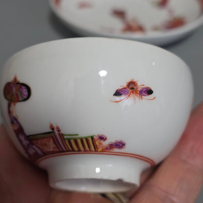 A Rare Meissen Porcelain Stadler Tea Bowl And Saucer C1730 -1735, Drehers Marks
