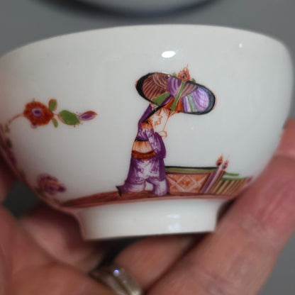 A Rare Meissen Porcelain Stadler Tea Bowl And Saucer C1730 -1735, Drehers Marks
