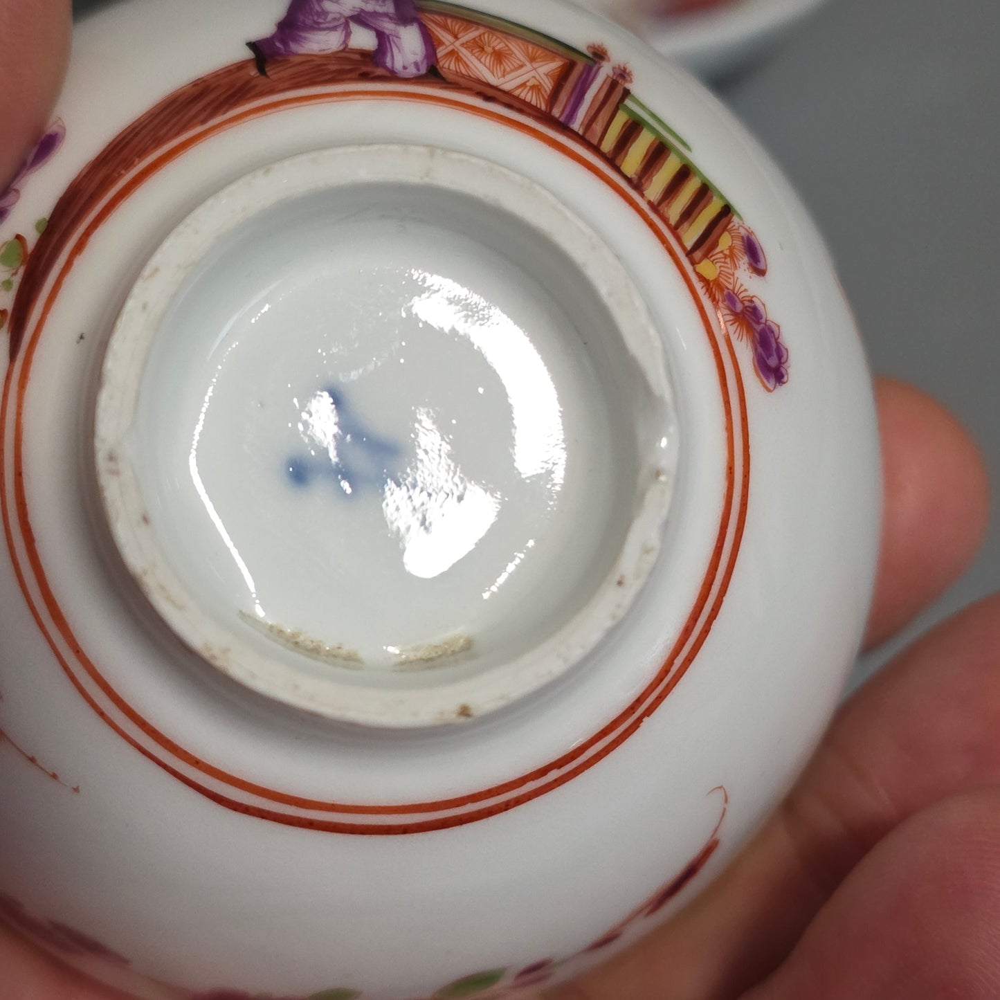 A Rare Meissen Porcelain Stadler Tea Bowl And Saucer C1730 -1735, Drehers Marks