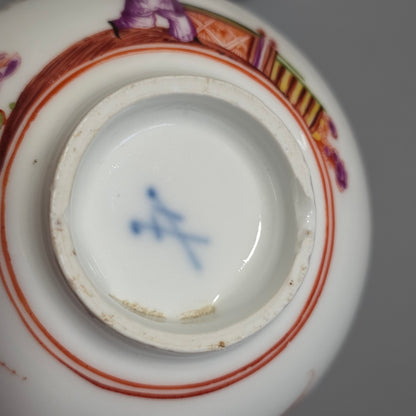 A Rare Meissen Porcelain Stadler Tea Bowl And Saucer C1730 -1735, Drehers Marks