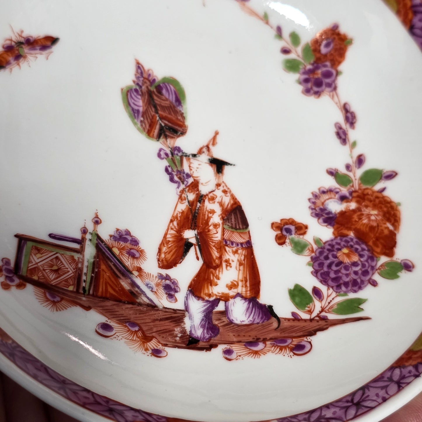 A Rare Meissen Porcelain Stadler Tea Bowl And Saucer C1730 -1735, Drehers Marks
