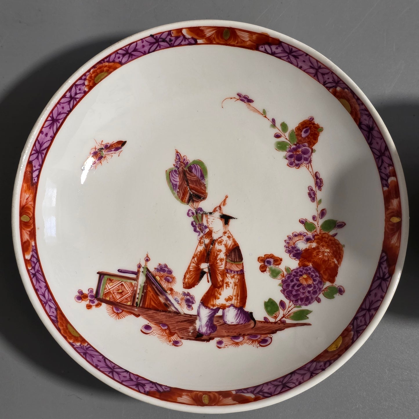 A Rare Meissen Porcelain Stadler Tea Bowl And Saucer C1730 -1735, Drehers Marks