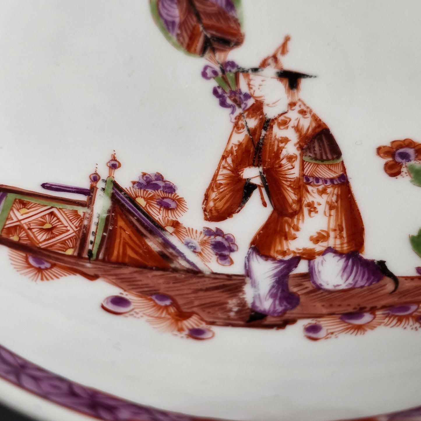 A Rare Meissen Porcelain Stadler Tea Bowl And Saucer C1730 -1735, Drehers Marks