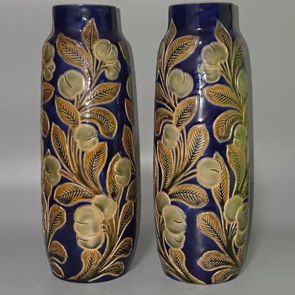 Rare Large Pair Of Frank Butler Royal Doulton Vases C1905 - 31.5 Cm