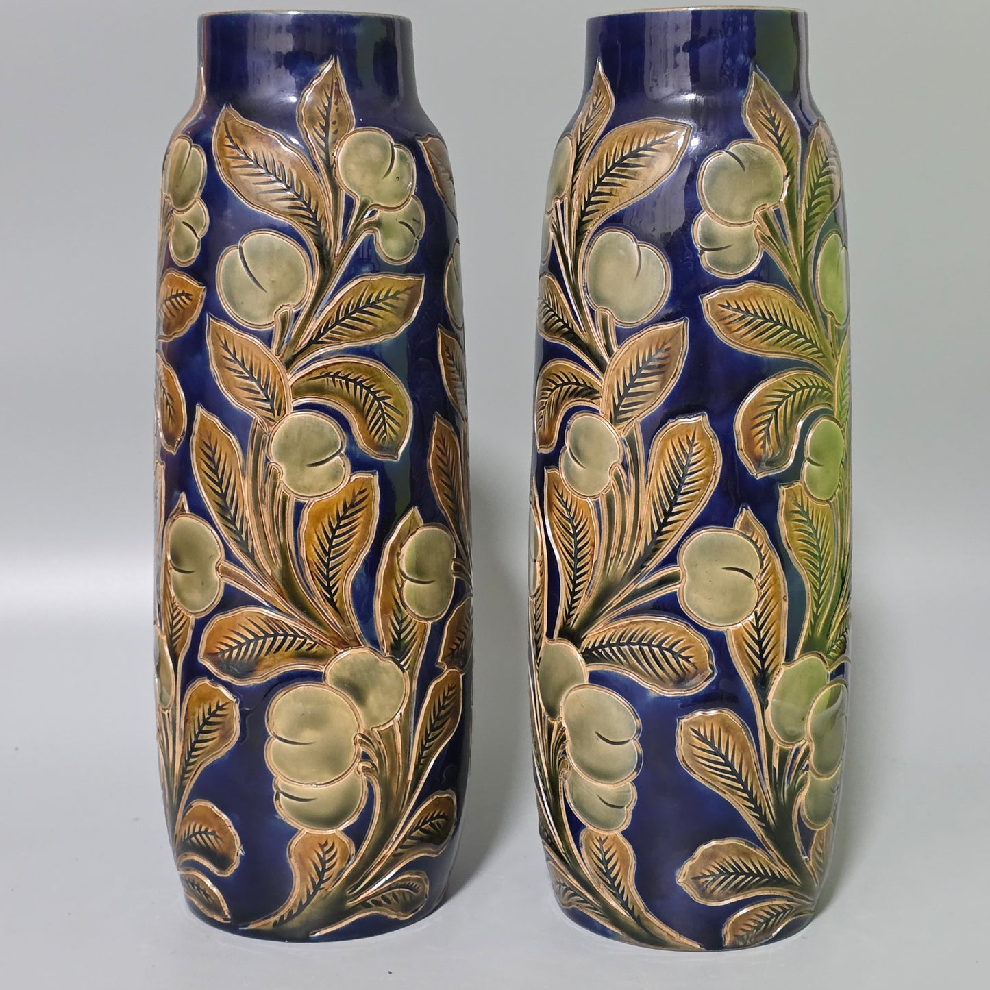 Rare Large Pair Of Frank Butler Royal Doulton Vases C1905 - 31.5 Cm