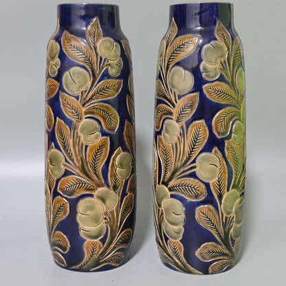 Rare Large Pair Of Frank Butler Royal Doulton Vases C1905 - 31.5 Cm