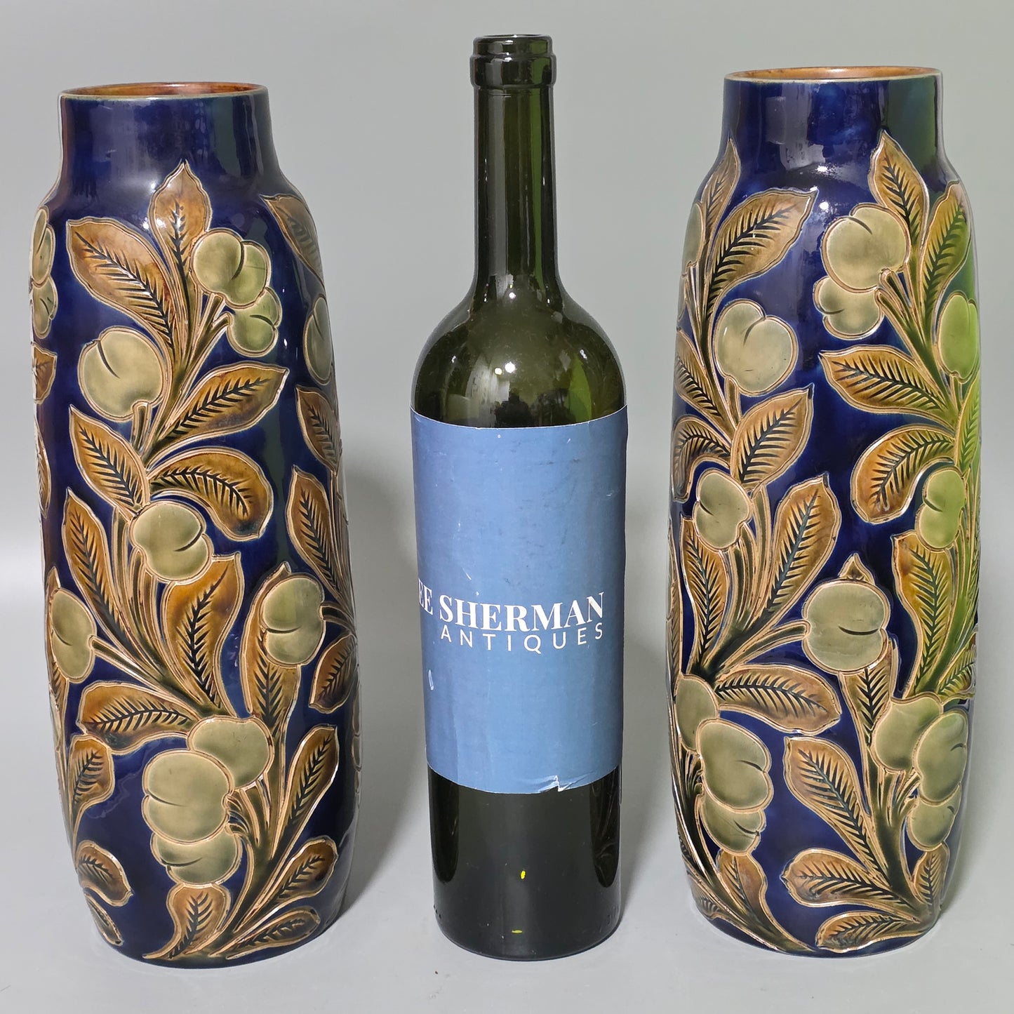 Rare Large Pair Of Frank Butler Royal Doulton Vases C1905 - 31.5 Cm
