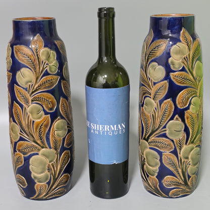 Rare Large Pair Of Frank Butler Royal Doulton Vases C1905 - 31.5 Cm
