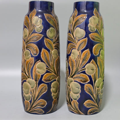 Rare Large Pair Of Frank Butler Royal Doulton Vases C1905 - 31.5 Cm