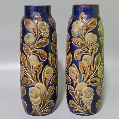 Rare Large Pair Of Frank Butler Royal Doulton Vases C1905 - 31.5 Cm