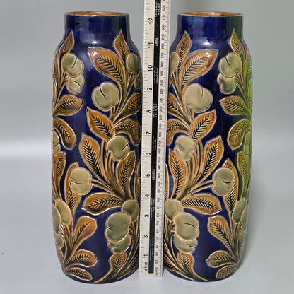 Rare Large Pair Of Frank Butler Royal Doulton Vases C1905 - 31.5 Cm