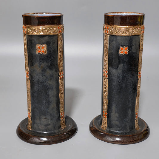 Fine Rare. Royal Doulton Stoneware pair of vases - Ethel Beard 1920s