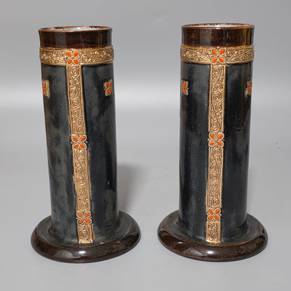 Fine Rare. Royal Doulton Stoneware pair of vases - Ethel Beard 1920s
