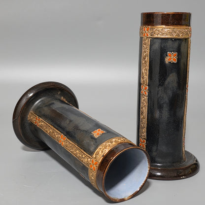 Fine Rare. Royal Doulton Stoneware pair of vases - Ethel Beard 1920s