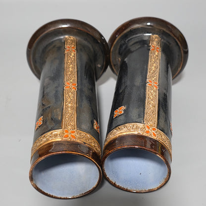 Fine Rare. Royal Doulton Stoneware pair of vases - Ethel Beard 1920s