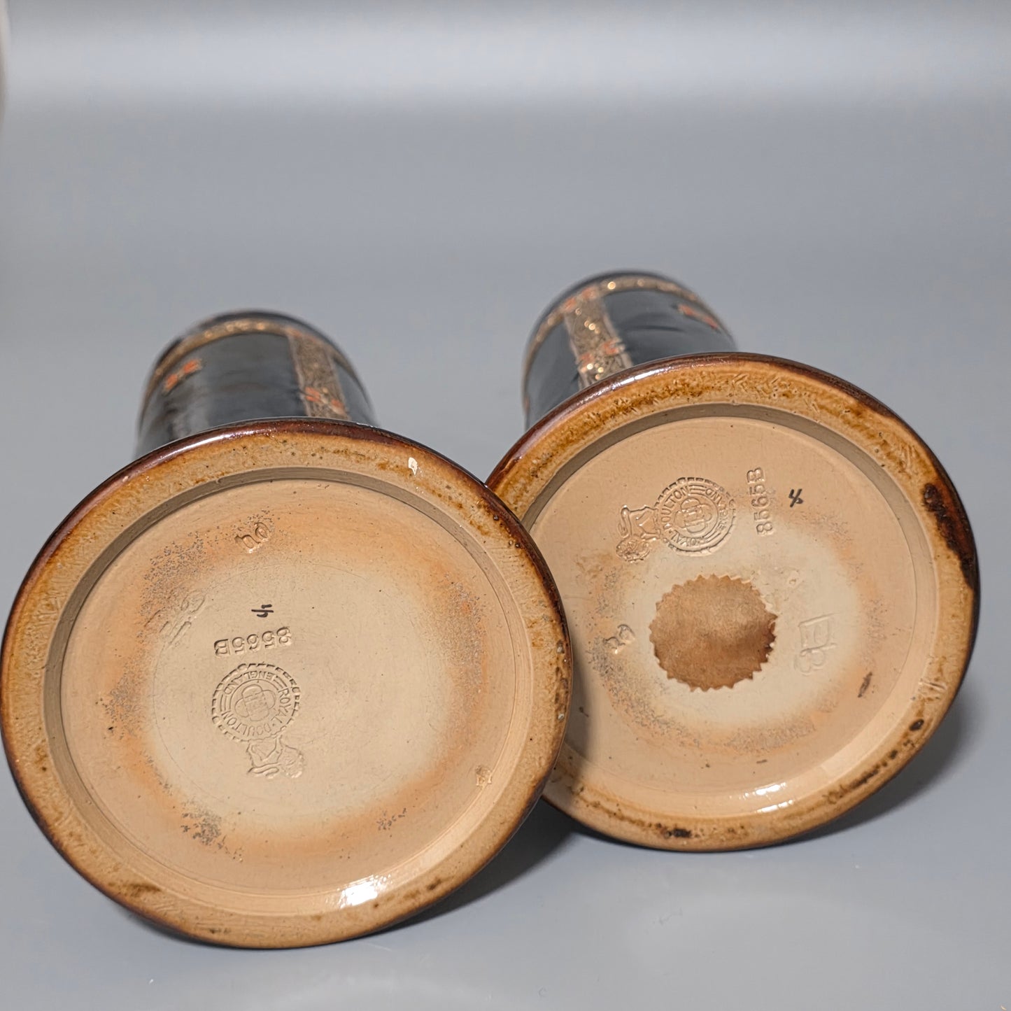 Fine Rare. Royal Doulton Stoneware pair of vases - Ethel Beard 1920s