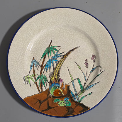 A Stunning Antique Longwy Decorative Plate C1900