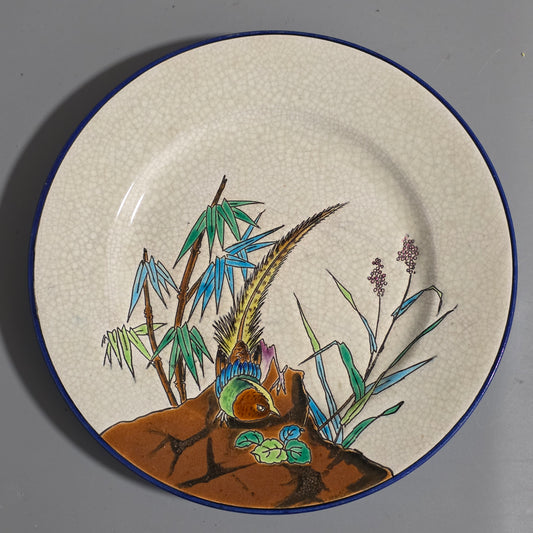 A Stunning Antique Longwy Decorative Plate C1900