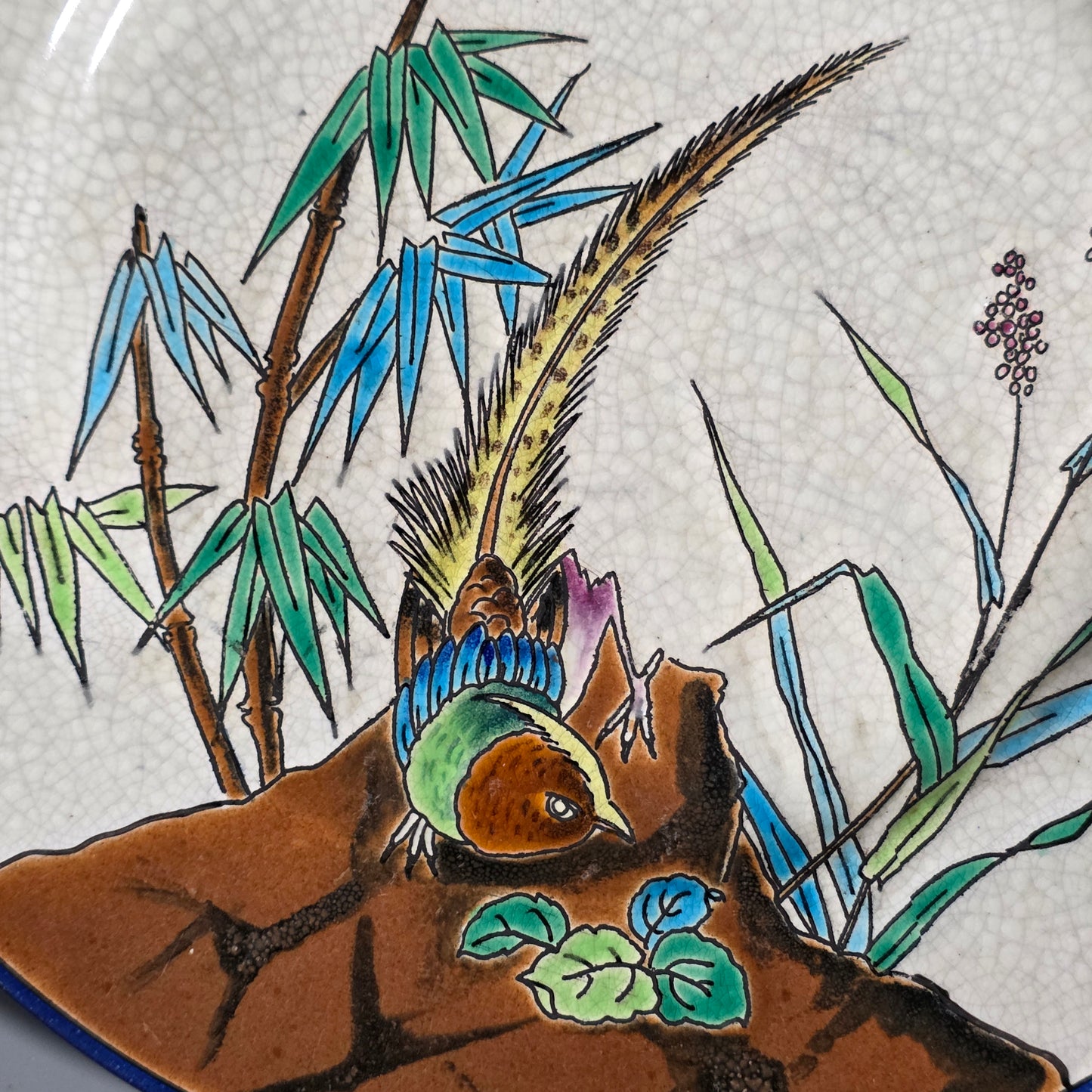 A Stunning Antique Longwy Decorative Plate C1900