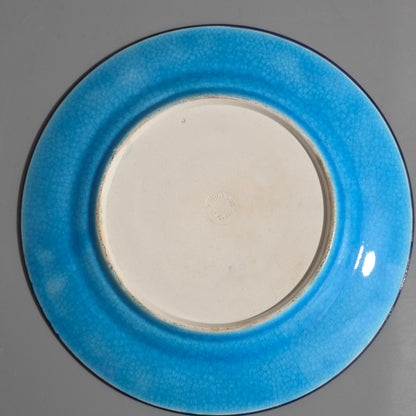 A Stunning Antique Longwy Decorative Plate C1900